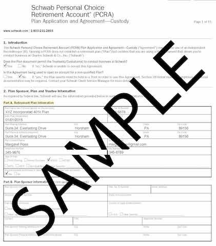 Forms for 401k Easy Using Schwab Self-Directed Accounts