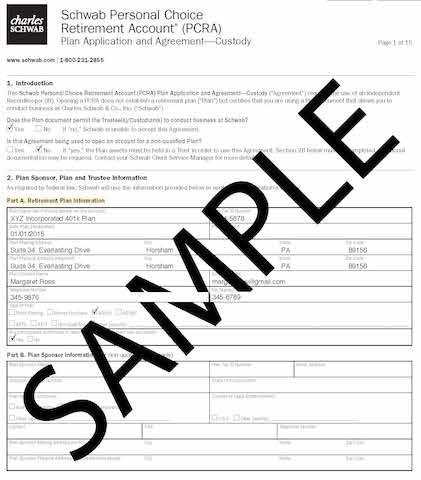 Forms for 401k Easy Using Schwab Self-Directed Accounts